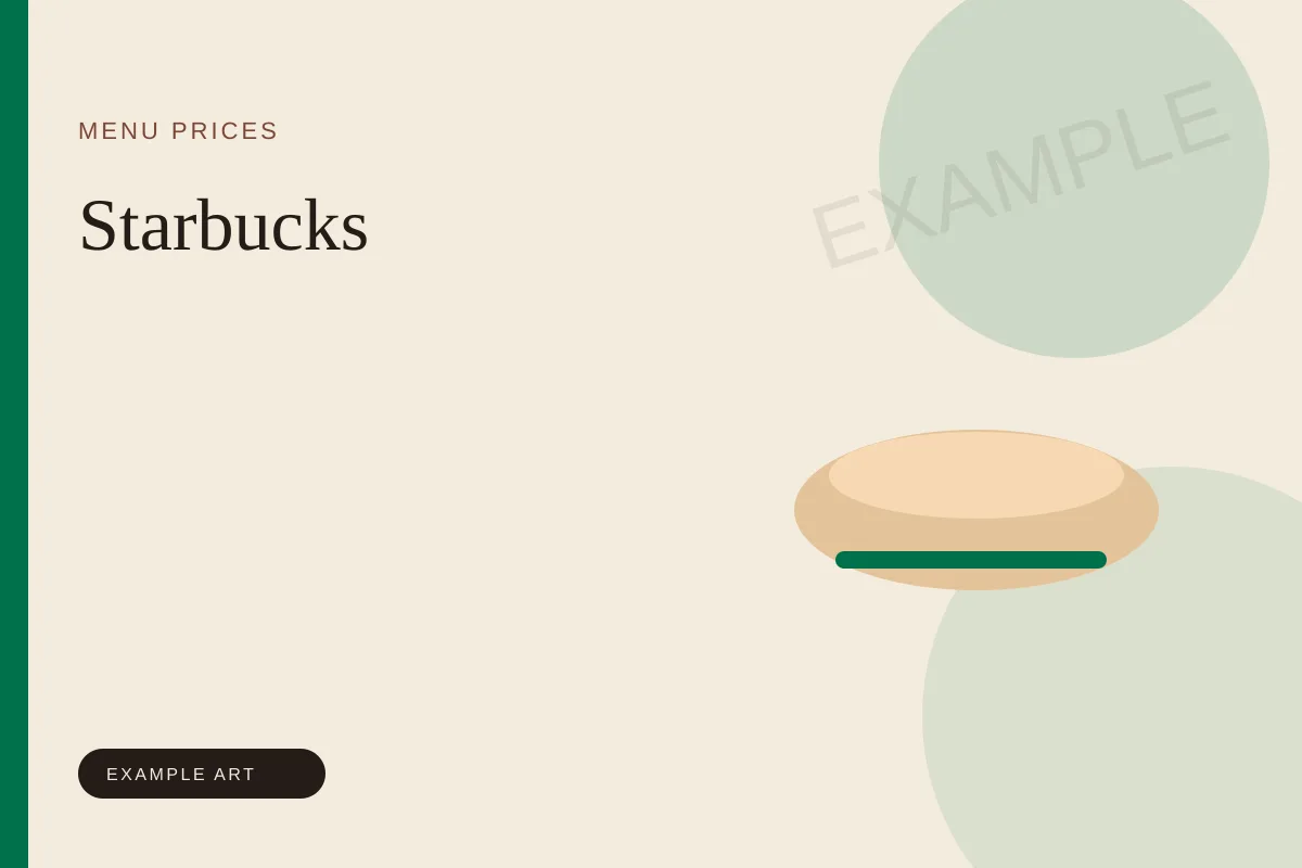 Illustrated menu card for Starbucks. Example art, not an official logo or product photo.