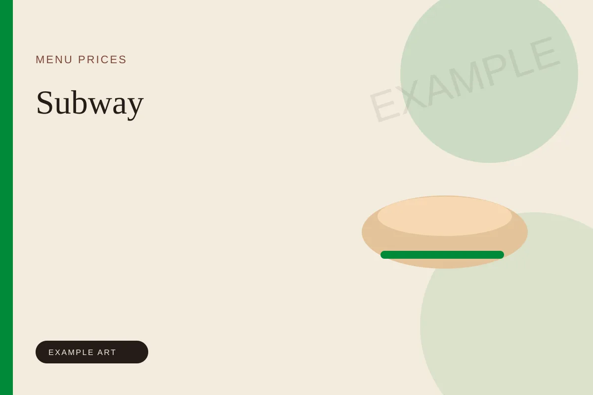 Illustrated menu card for Subway. Example art, not an official logo or product photo.