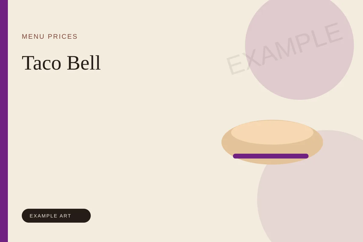 Illustrated menu card for Taco Bell. Example art, not an official logo or product photo.